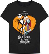 Disney The Nightmare Before Christmas - Heart Heren T-shirt - XL - Zwart