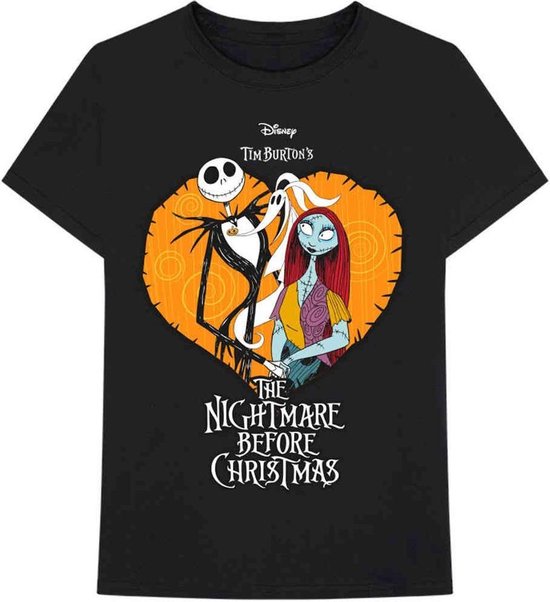 Disney The Nightmare Before Christmas - Heart Heren T-shirt - XL - Zwart