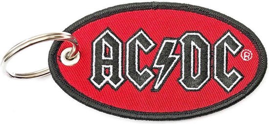 AC / DC Porte-Clés Ovale Logo Rouge