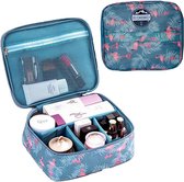 Reismonkey Toilettas met Flamingo Print – Voor Op Reis/Vakantie/Kamperen – Travel Bag Organizer voor Dames/Meisje – Make-up Tas/Cosmetic Bag – Reisartikelen - Reiscadeau - Cadeau v