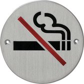 RVS pictogram "Verboden te Roken" voorzien van 2 boorgaten