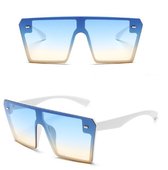 TrendySunglasses- Oversized vrouwenzonnebril- Grote lenzen- wit/blauw