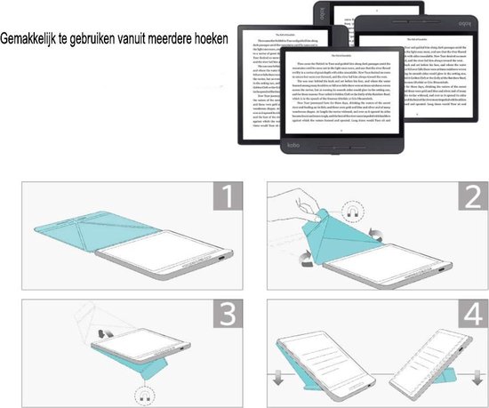 Achaté - Kobo Libra H2O Hoes Met Magnetische Sluiting en Auto Sleep Functie - Origami - Amandelbloesem van Gogh - Limited Edition - High Quality