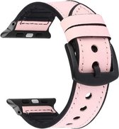 Geschikt voor Apple Watch bandje 42 / 44 / 45 / 49 mm - Series 1 2 3 4 5 6 7 8 SE Ultra - Smartwatch iWatch horloge band - 42mm 44mm 45mm 49mm - Fungus - Siliconen - Roze