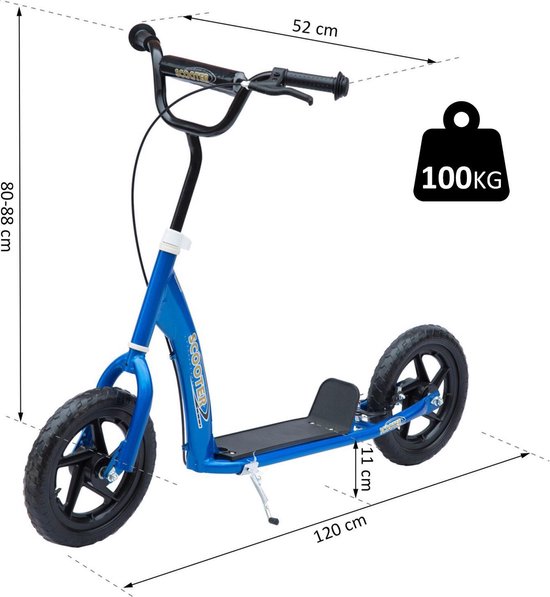 Laan Explosieven Waarnemen PlayGoodz - Step - Autoped - Step scooter - voor kinderen en volwassenen -  12 inch - Blauw | bol.com