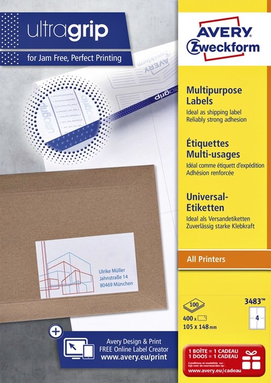 Étiquette d'imprimante Avery 3483