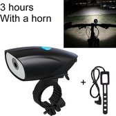 Let op type!! USB Charging Bike LED Riding Light  Charging 3 Hours with Horn & Line Control (Black)