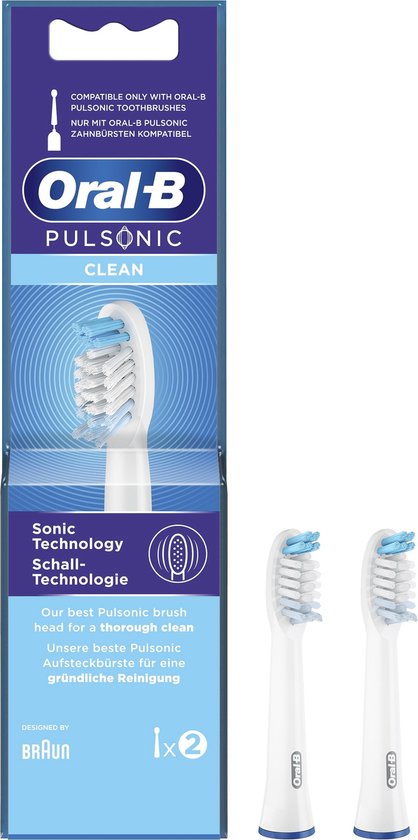 Oral-B Pulsonic Clean Opzetborstels Voor Sonic Tandenborstels, Verpakking Van 2 Stuks