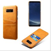 Back Cover met Opbergvakjes + Gehard Glas Screenprotector voor Galaxy S8 _ Bruin