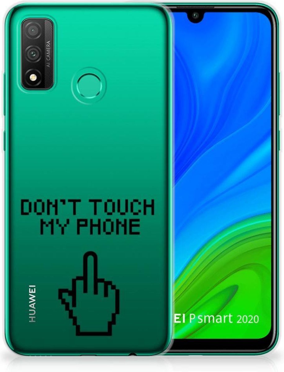 Huawei P Smart 2020 Silicone-hoesje Finger Don't Touch My Phone