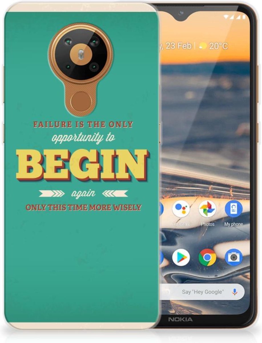 Nokia 5.3 Siliconen hoesje met naam Quote Begin