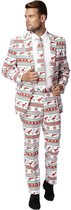 OppoSuits Gangstaclaus - Mannen Kostuum - Wit - Kerst - Maat 50