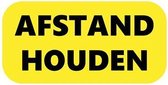 Asfaltsticker waarschuwing afstand houden