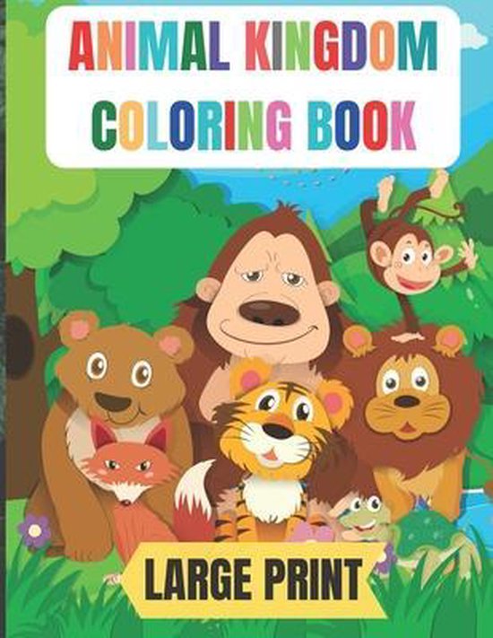 large print animal kingdom coloring book, Maria Kids Books