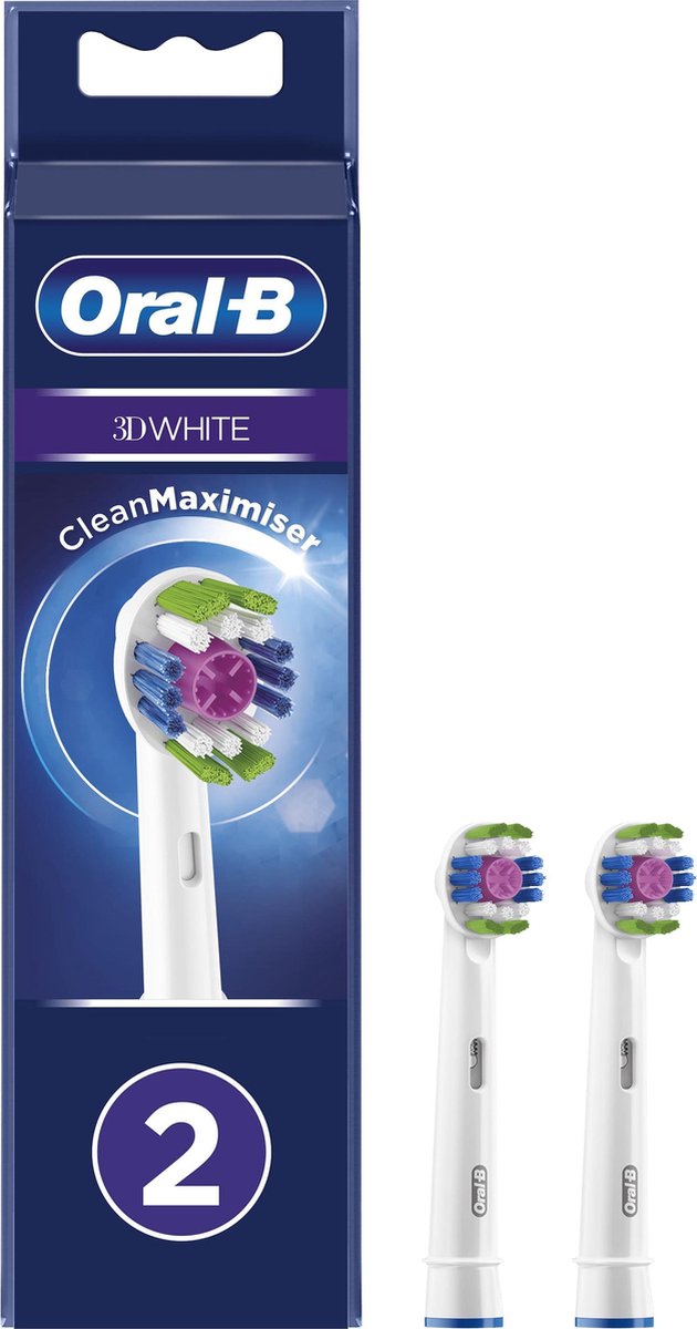 Oral-B 3D White - Met CleanMaximiser-technologie -  Opzetborstels - 2 Stuks - Oral B