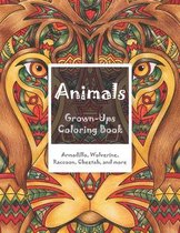 Animals - Grown-Ups Coloring Book - Armadillo, Wolverine, Raccoon, Cheetah, and more