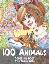 100 Animals - Coloring Book - Stress Relieving Designs
