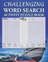 Challenging Word Search Activity Puzzle Book for Motor Vehicle Automobile Car Boat Enthusiast Driver