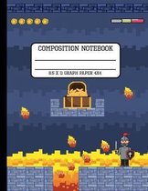 Composition Notebook Graph Paper 4x4: Video Game Fun and Trendy Back to School Quad Writing Book for Students 8.5 x 11 inches