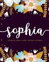 Sophia: Notebook - Libreta - Cahier - Taccuino - Notizbuch: 110 pages paginas seiten pagine: Modern Florals First Name Noteboo
