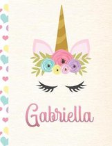 Gabriella: Personalized Unicorn Sketchbook For Girls With Pink Name - 8.5x11 110 Pages. Doodle, Sketch, Create!