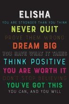 Elisha You Are Stronger Than You Think Never Quit Prove Them Wrong Dream Big You Have What It Takes Think Positive You Are Worth It Dont Stop Believin