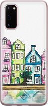 Samsung S20 hoesje siliconen - Amsterdam | Samsung Galaxy S20 case | paars | TPU backcover transparant