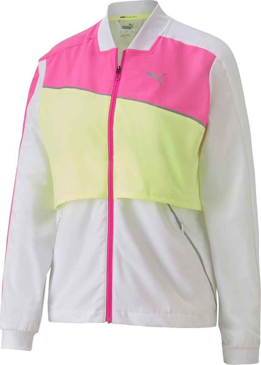 PUMA - Run Ultra Jacket - Puma White-Luminous Pink-Fizzy Yellow - Vrouwen -  Maat M | bol.com