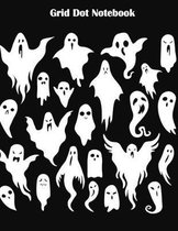 Grid Dot Notebook: Ghost Dot Grid Notebook-8.5 x 11-110 wide-ruled pages-Glossy Cover-Perfect Gift for School, Halloween Party Favor or G