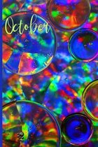 October Birthday Month: Birthstone: Opal: 6x9 College Ruled Notebook