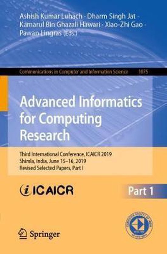Communications in Computer and Information Science1075- Adva ... - cover