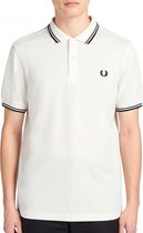 Fred Perry - Twin Tipped Shirt - Polo Wit - L - Wit