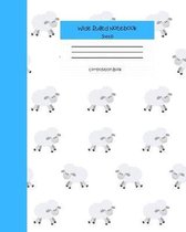 Wide Ruled Sheep Notebook Composition Book: Cute Novelty Gift for Girls Teens & Kids. 8'' x 10'' 120 Pages. Running White Sheep