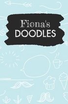 Fiona's Doodles: Personalized Teal Doodle Notebook Journal (6 x 9 inch) with 110 dot grid pages inside.