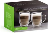 Vog&Arths - Dubbelwandige Koffieglazen - 2 stuks - 350ML - Glazen met Oor