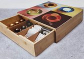 Bamboo Koffie/thee station met decoratieve glasplaat