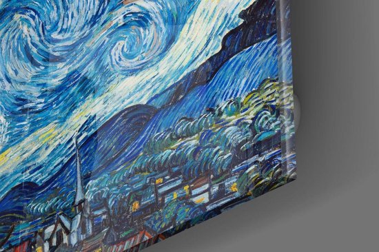 Van Gogh Stary at Night Peinture en Glas trempé Insigne imprimé UV 110x70 cm
