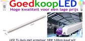 LED TL-buis met armatuur 18W 120cm koud wit