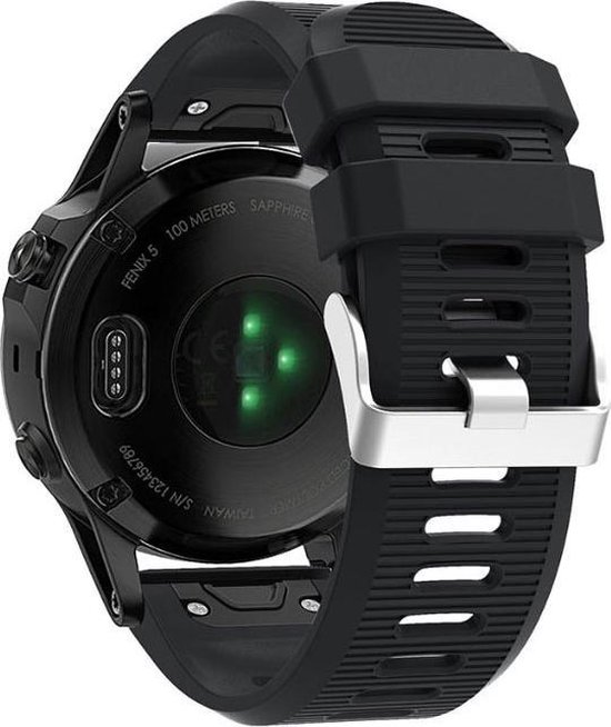 Firsttee - Siliconen Horlogeband - EASY FIT - Voor GARMIN - ZWART - 22 MM - Horlogebandjes - Quick Release - Easy Click - Garmin - S60 - S62 - Fenix 5 - Forerunner 935 - Fenix 6 (Pro) - Horloge bandje - Golfkleding - Golf accessoires - Cadeau - Firsttee