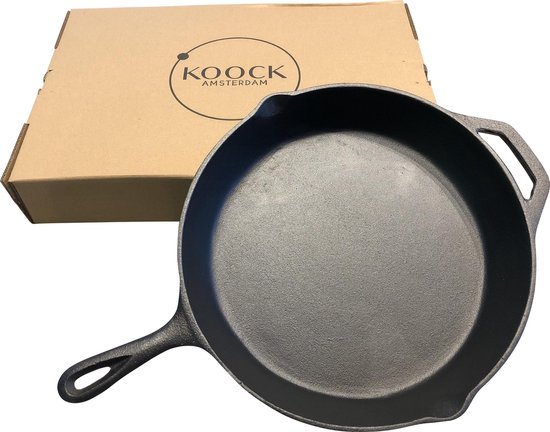 Koock Amsterdam® Skillet gietijzer - koekenpan - geschikt voor alle warmtebronnen incl. BBQ en inductie