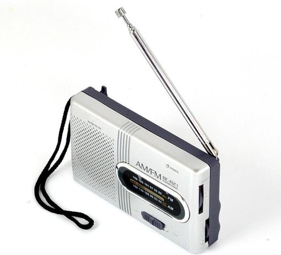 Kleine radio, draagbare AM FM-radio, miniradio met uitstekende ontvangst en luidspreker, 3,5 mm koptelefoonaansluiting, zakradio voor wandelen, joggen en kamperen, gemakkelijk te gebruiken