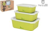 Percutti – Lunchboxen set van 3 stuk – Brooddoos -Broodtrommel 3st – lunchbakjes
