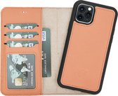 Mjora Lederen Apple iPhone 11 PRO Hoesje (New edition Tweedelige ontwerp: Book Case / Hardcase - Zalm Roze)