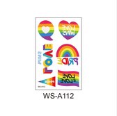 2x Regenboog gay pride kleuren neptattoos-regenboog vlag-Carnaval-Plak tattoo-tattoo stickers-Regenboogvlag LGBT Pride Month-WS-A112