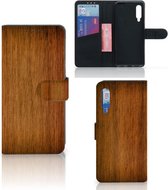 Telefoonhoesje Xiaomi Mi 9 Wallet Case Donker Hout