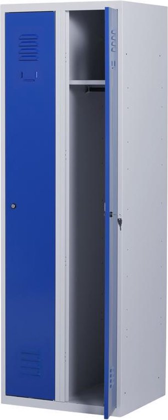Enzovoorts Manoeuvreren Normaal Lockerkast metaal met slot | Stalen lockerkast | Locker 2 deurs 2 delig |  Grijs/blauw... | bol.com