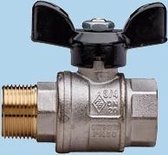 RB Bolkraan kogelkraan MF 3/4" vlinderhendel