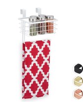 Relaxdays hangmand metaal - draadmand - kastdeur - opbergmandje - kastmand - organizer - wit