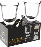 Umigal - Koffie- en Theeglazen - Dubbelwandig - Glas - Transparant