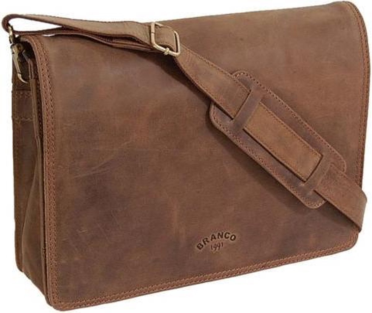 Branco Savage Vintage look Unisex Schoudertas-Messenger bag Bruin